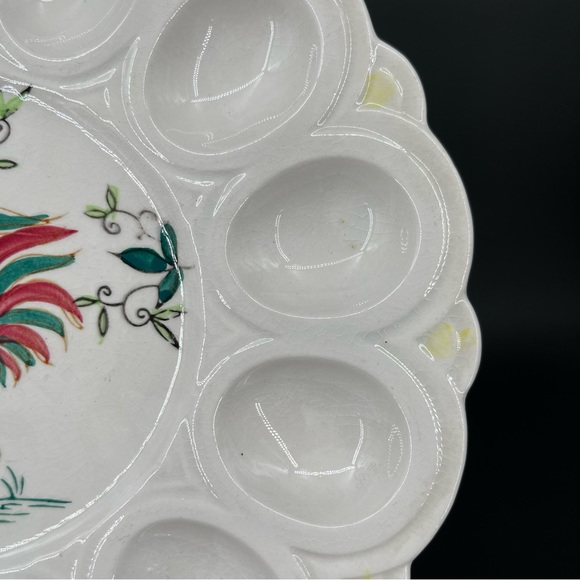 Vintage Rooster Deviled Egg Platter Spring Country Farmhouse - Picture 3 of 7